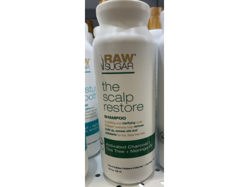 Raw Sugar The Scalp Restore Shampoo, Active Charcoal + Tea Tree, 18 fl oz/532 mL