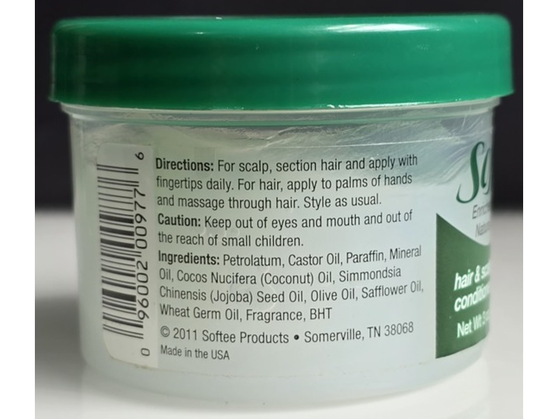 Softee Hair & Scalp Conditioner, Castor Oil, 3 oz/85 g