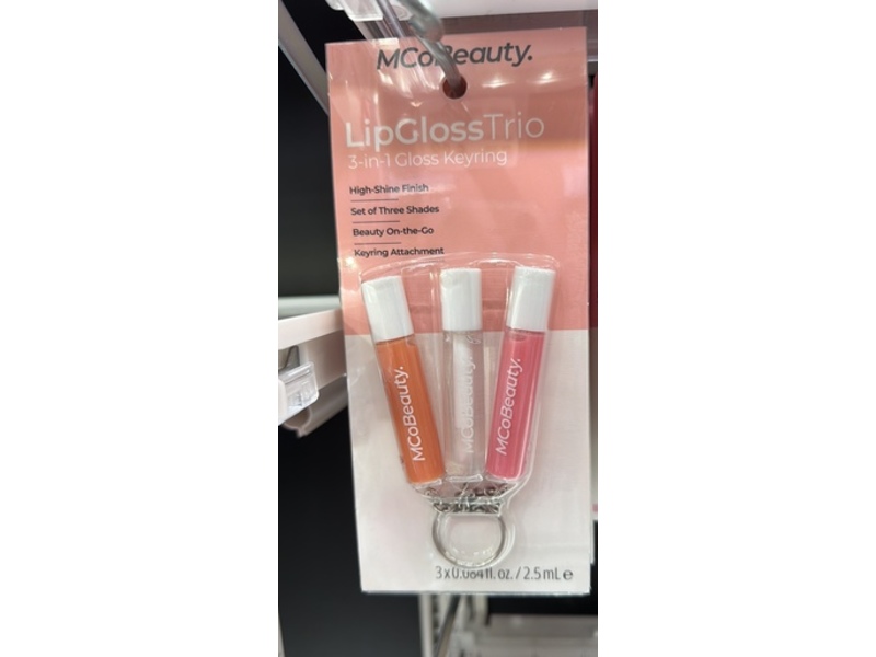 Mcobeauty Lip Gloss Trio 3 In 1 Keyring, 0.084 fl oz/2.5 mL, 3 Count