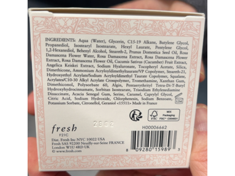 Fresh Deep Hydration Face Cream, Rose, 3.3 fl oz/100 mL