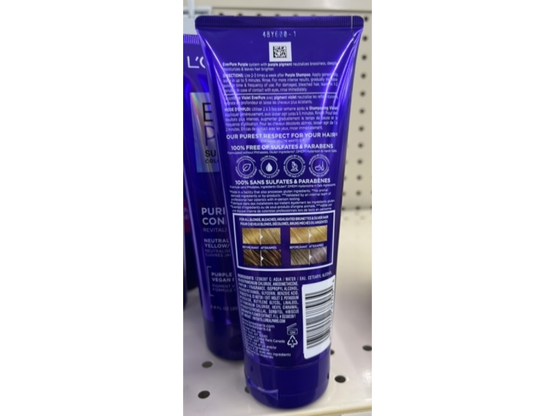 L'oreal Paris EverPure Purple Conditioner, 6.8 fl oz/200 mL