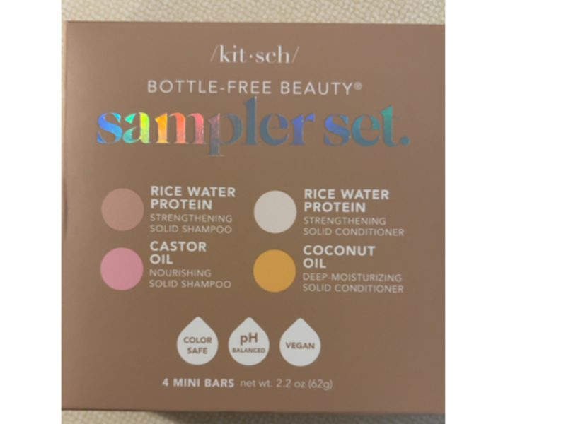 Kitsch Sampler Solid Shampoo & Conditioner Set, 2.2 oz/62 g, 4 Count