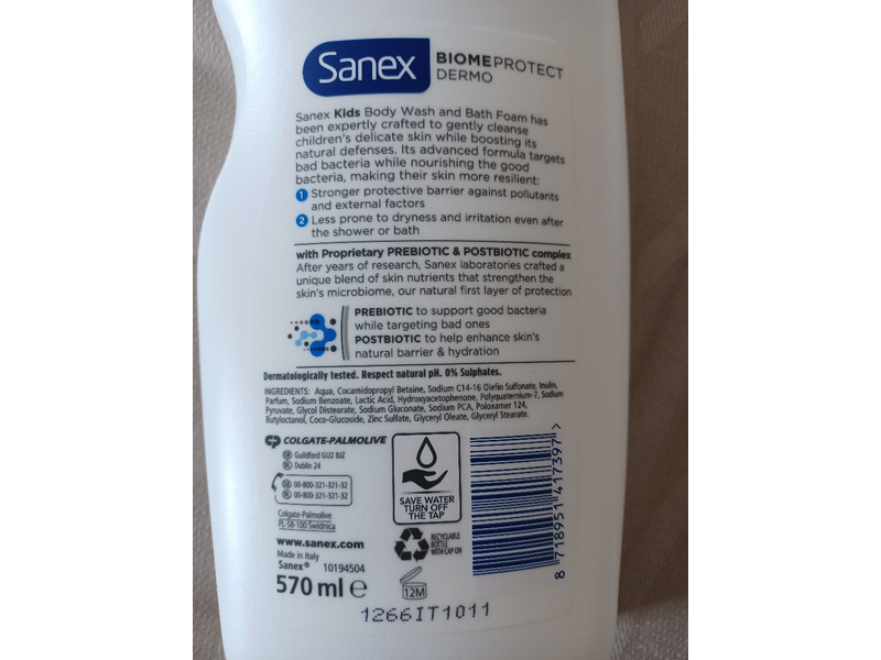 Sanex Biome Protect Dermo Kids Head To Toe Wash, 570 mL