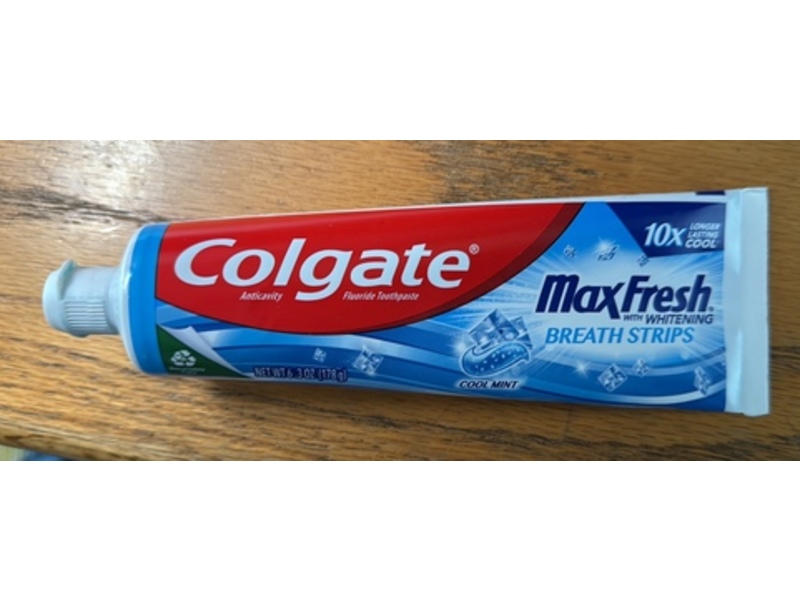 Colgate Max Fresh Breath Strips Toothpaste, Cool Mint, 6.3 oz/178 g