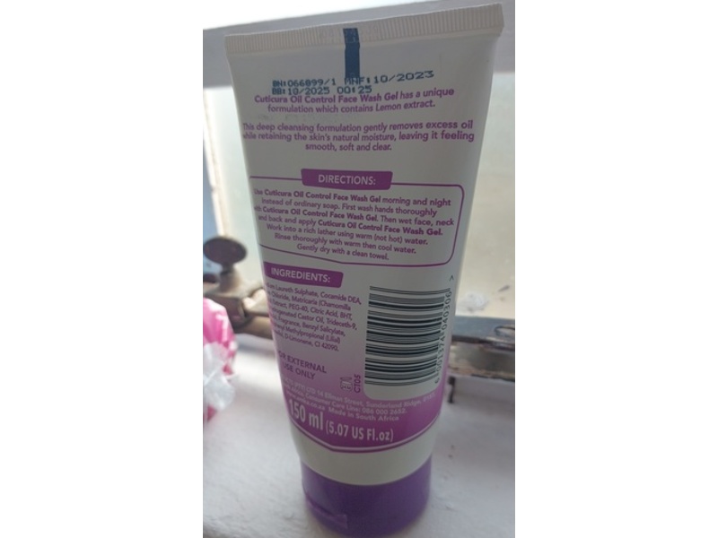 Cuticura Face Wash Gel, Lemon Extract, 5.07 fl oz/150 mL