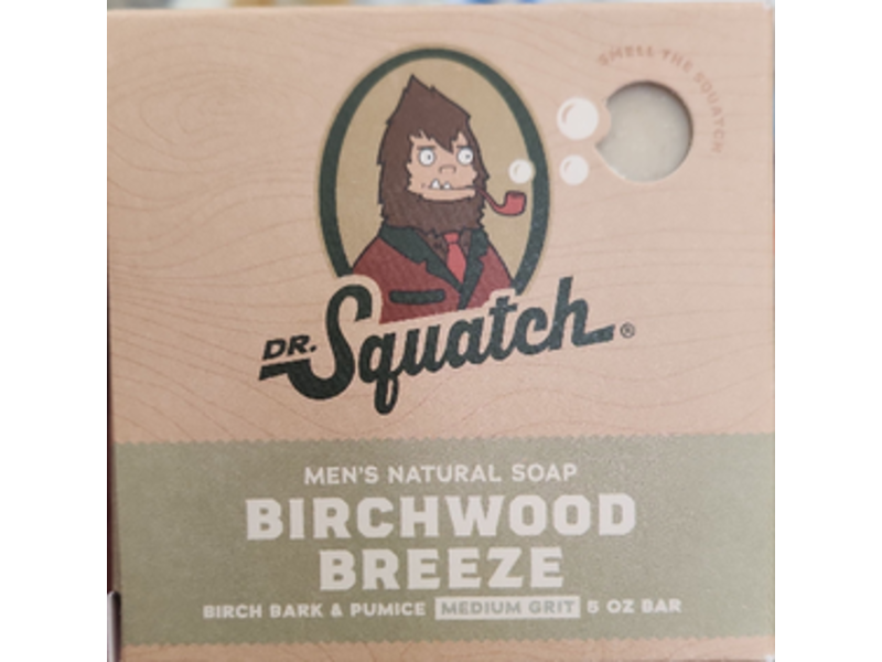 Dr. Squatch Natural Bar Soap, Birchwood Breeze, 5 oz/141.7 g