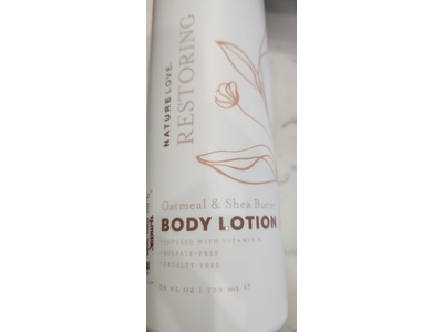 Nature Love Restoring Body Lotion, Oatmeal & Shea Butter, 25 fl oz/739 mL