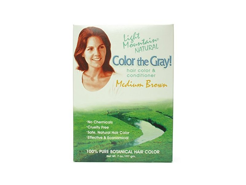 Light Mountain Natural Color the Gray Hair Color & Conditioner, Medium Brown 7 oz (198 g)