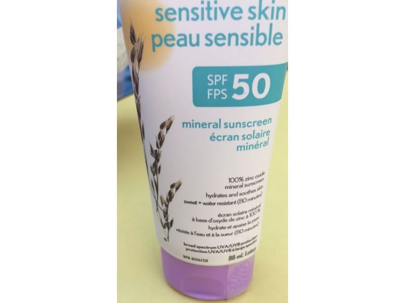 Aveeno Mineral Sunscreen, Sensitive Skin, SPF 50, 88 mL