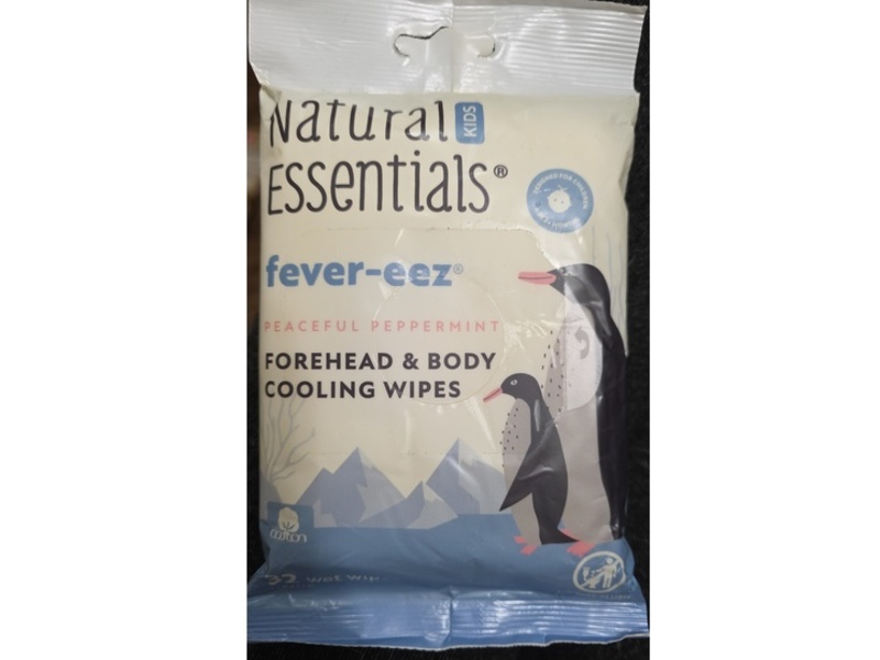 Natural Essentials Fever-eez Forehead & Body Cooling Wipes, Peaceful + Peppermint, 32 Count, Pack Of 12
