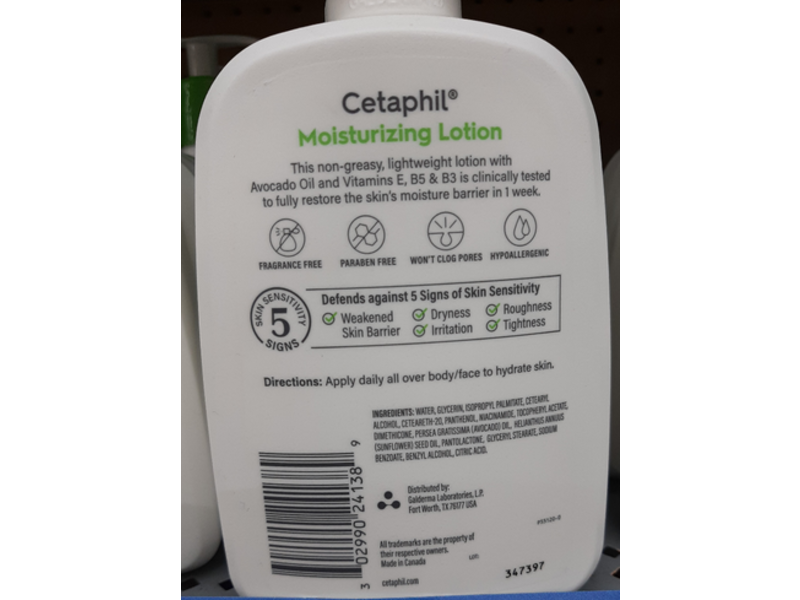 Cetaphil Moisturizing Lotion, Dry To Normal, Sensitive Skin, 20 fl oz/591 mL