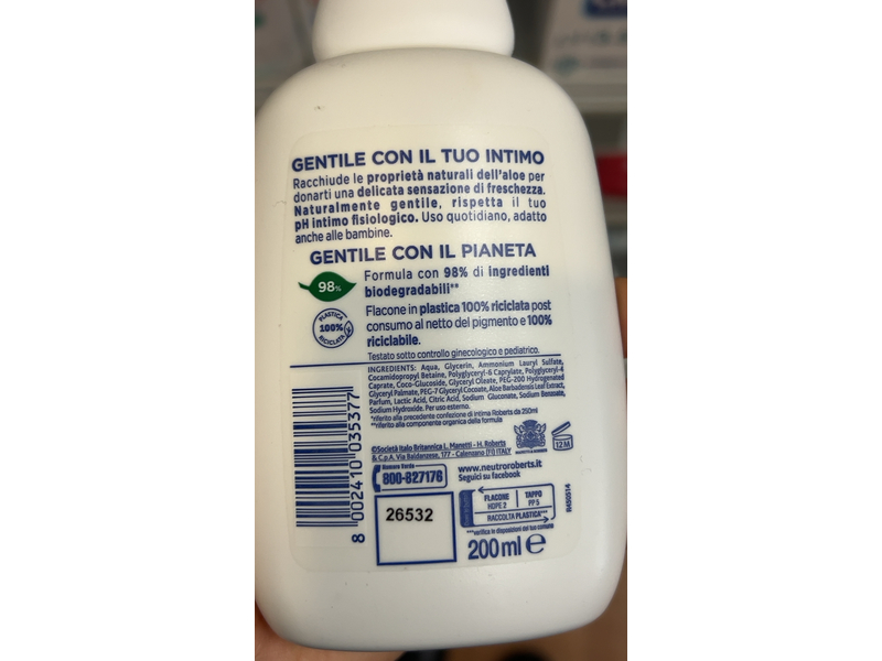 Neutro Roberts Intimo Fresco, Aloevera, 200 mL