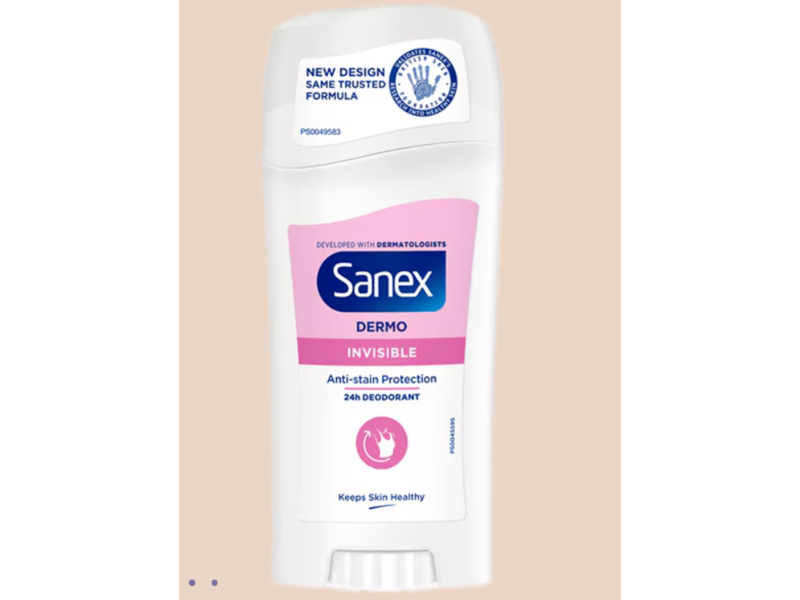 Sanex Dermo Invisible 24h Deodorant Stick, 65 mL