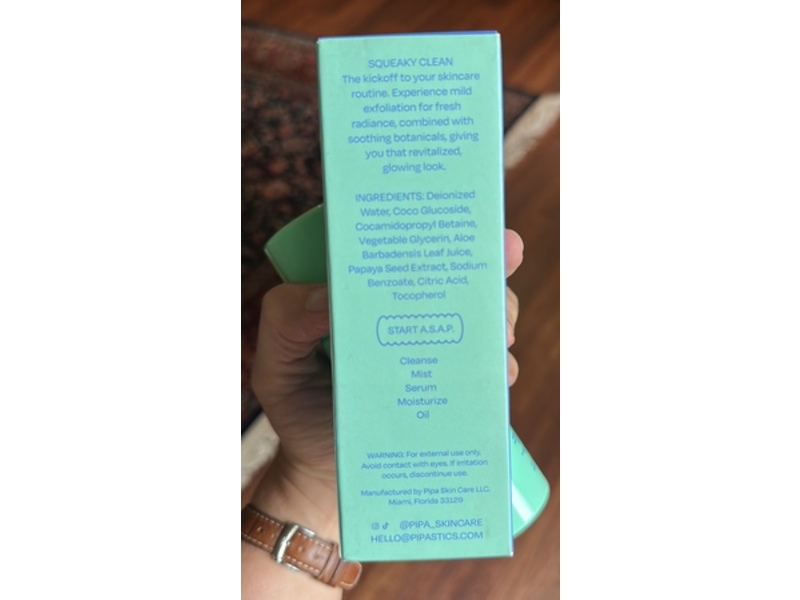 Pipa Squeaky Clean Foaming Cleanser, 3.4 oz/100 mL