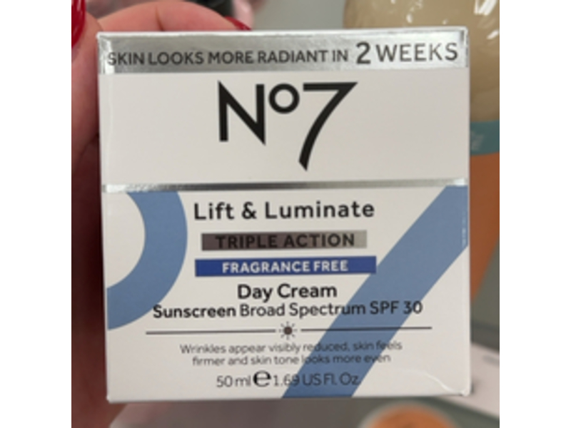 No7 Lift & Luminate Triple Action Day Cream, SPF 30, 1.69 fl oz