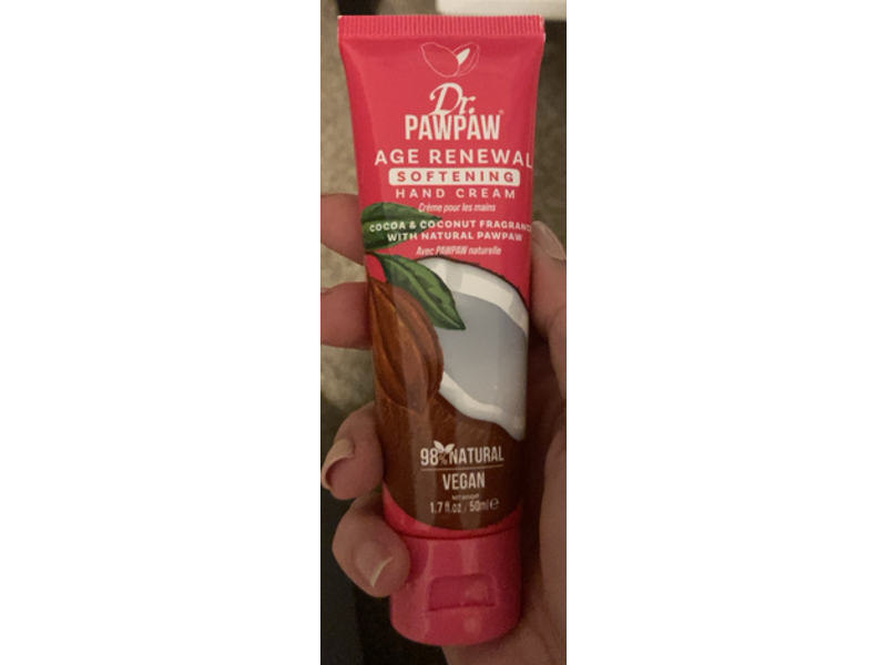 Dr.Pawpaw Age Renewal Softening Hand Cream, Cocoa & Coconut Fragrance, 1.7 fl oz/50 mL