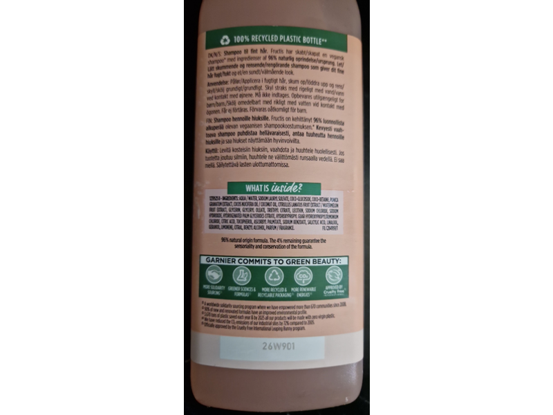 Garnier Fructis Plumping Hair Shampoo, Watermelon, 350 mL