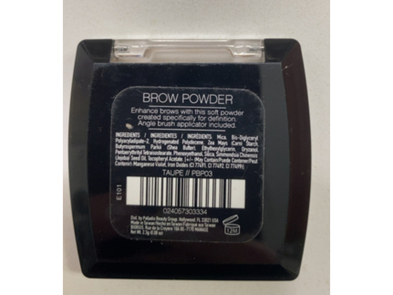 Palladio Brow Powder, Taupe, 0.08 oz/2.3 g