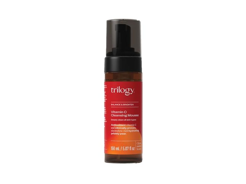 Trilogy Cleansing Mousse Facial Cleanser, Vitamin C, 5.07 fl oz/150mL