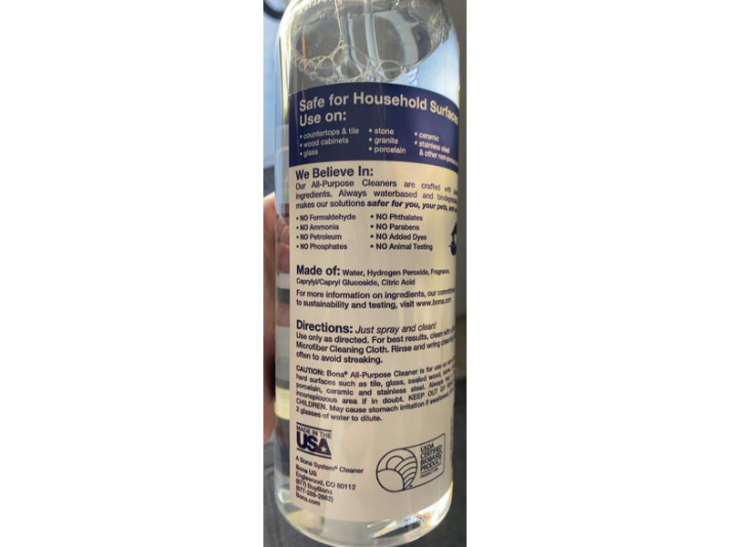 Bona All-Purpose Cleaner, Lavender White Tea, 24 fl oz/709 mL