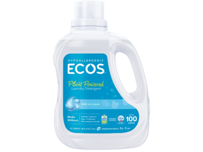 ECOS Plant Powered Laundry Detergent, Free & Clear, 100 Loads, 100 fl oz/2.96 L