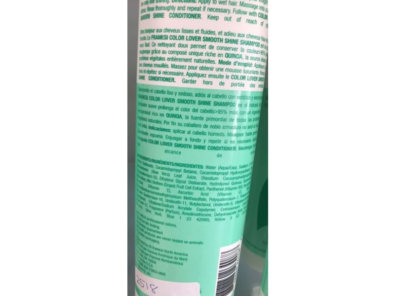 Framesi Color Lover Smooth Shine Shampoo, 16.9 fl oz/500 mL
