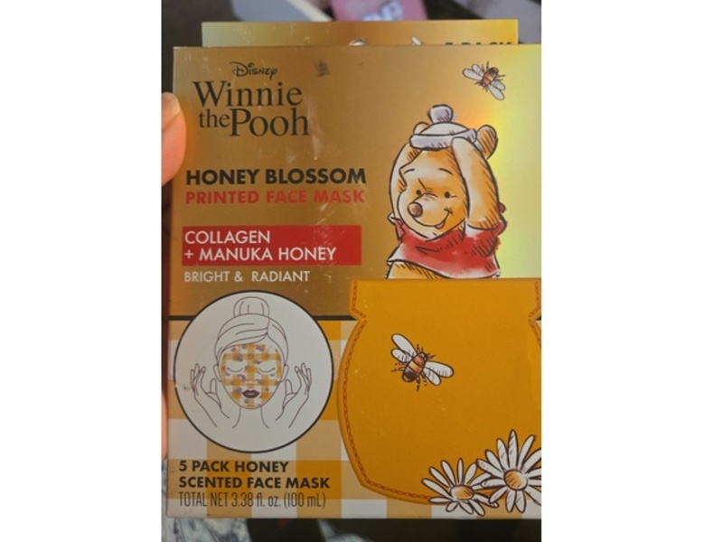 Taste Beauty Disney Winnie The Pooh Printed Face Mask, Honey Blossom, 3.38 fl oz/100 mL, Pack Of 5