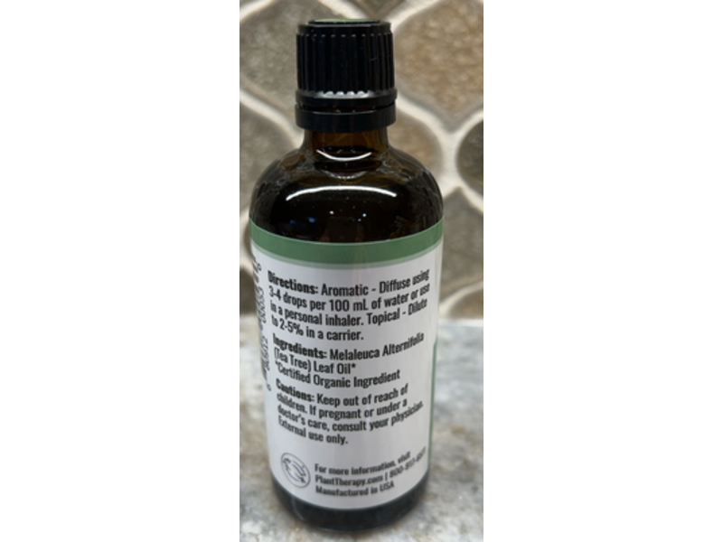 Plant Therapy Essential Oils, Organic Tea Tree, 3.3 fl oz/100 mL
