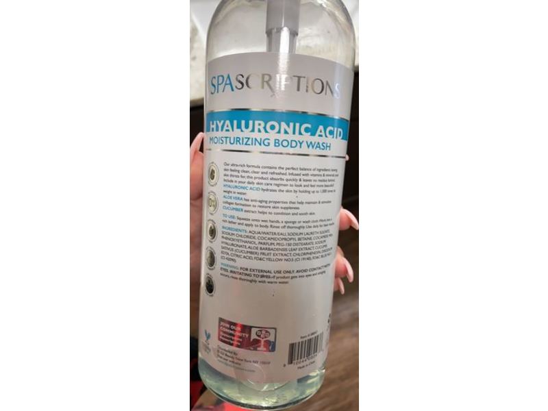 Spascriptions Hyaluronic Acid Moisturizing Body Wash, Aloe & Cucumber, 33 oz