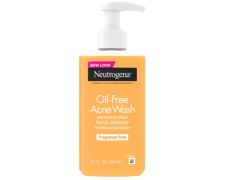 Neutrogena Oil-Free Acne Wash Facial Cleanser, Fragrance Free, 9.1 fl oz/269 mL