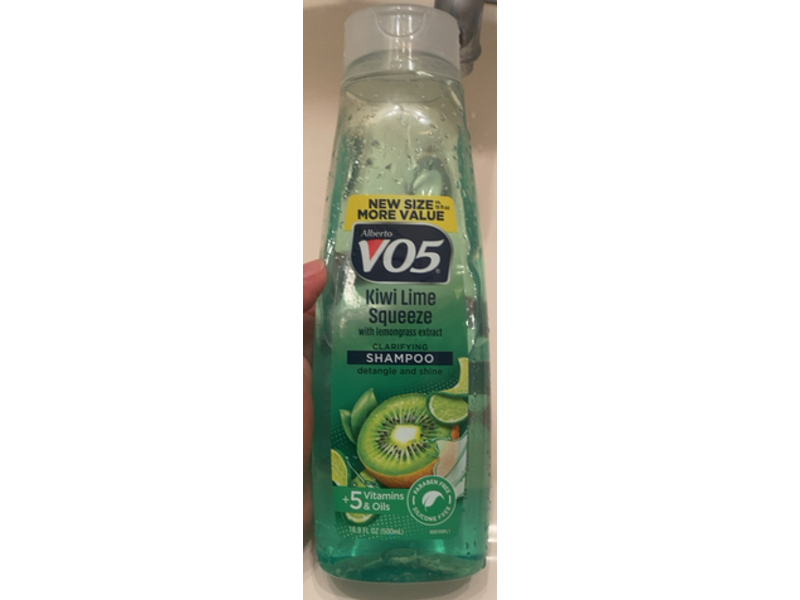 Alberto VO5 Kiwi Lime Squeeze Clarifying Shampoo with Lemongrass Extract, 16.9 fl oz/500 mL
