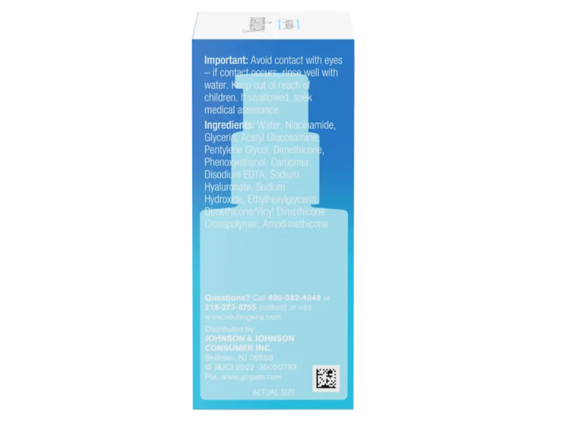 Neutrogena Hydro Boost+ Niacinamide Serum, Hyaluronic Acid, 1 fl oz/29 mL