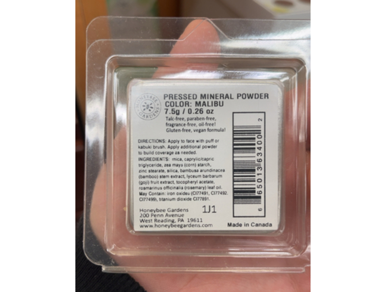 Honeybee Gardens Pressed Mineral Powder, Malibu, 0.26 oz/7.5 g