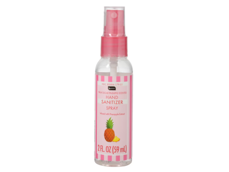 B-Pure Hand Sanitizer Spray, Palm Sugar Pineapple, 2 fl oz/59 mL