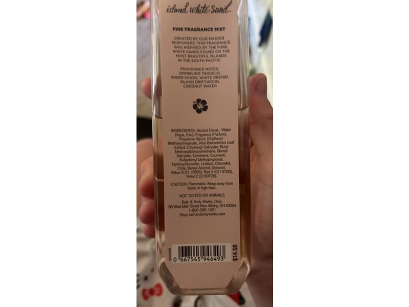 Bath & Body Works Fragrance Mist, Island White Sand, 8 fl oz/236 mL