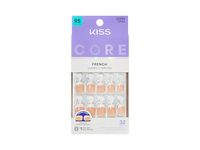 Kiss Core French Tip Press-On Nails, Squoval, If You Dare, 32 Count - thumbnail 1