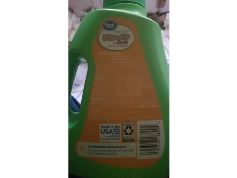 Great Value Ultimate Fresh Laundry Detergent, Original Clean, 61 Loads, 88 fl oz/2.6 L