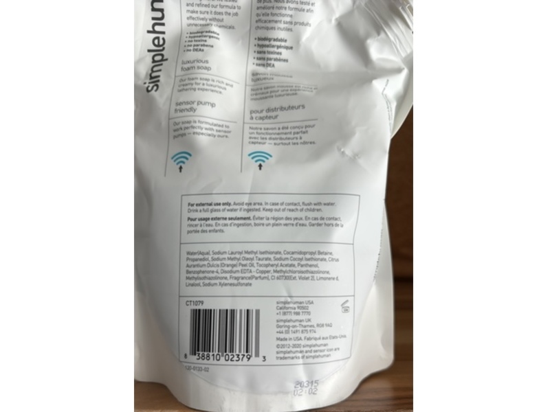 Simplehuman Foam Hand Soap, Spring Water, 28 fl oz/828 mL