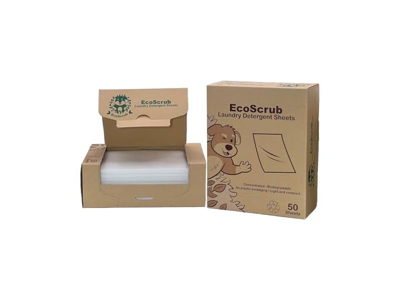 EcoScrub Laundry Detergent Sheets, 100 Loads, 50 Count