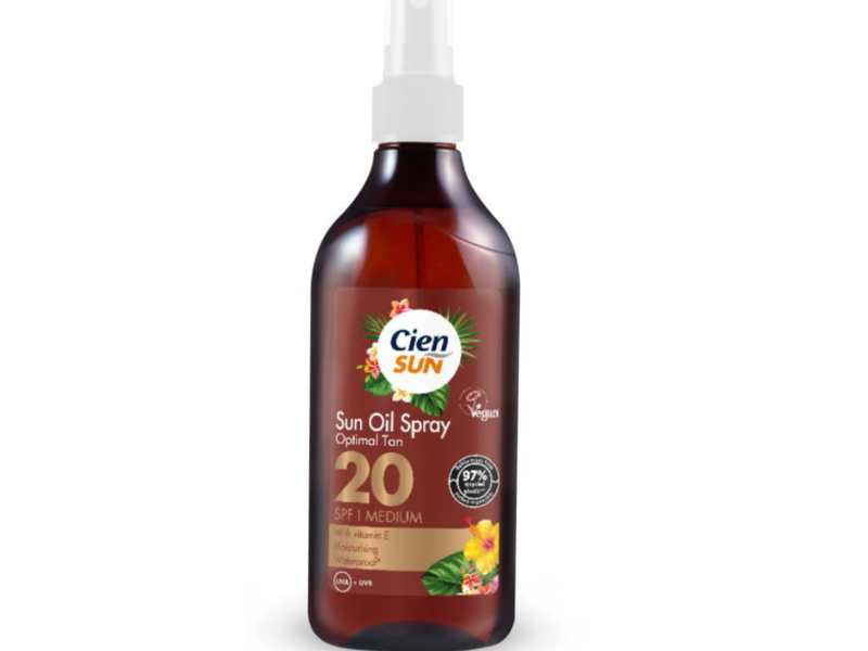 Cien Sun Sun Oil Spray, SPF 20, Medium, 250 mL