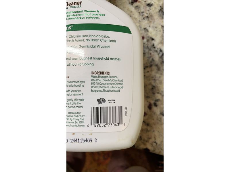 Citrus Magic Multi-Purpose Disinfectant Cleaner, Citrus Scent, 32 fl oz/946 mL