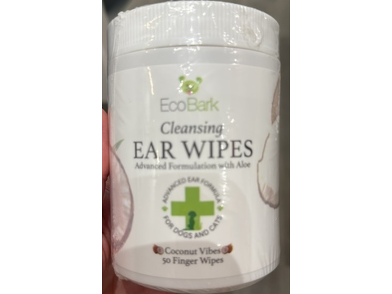 EcoBark Cleansing Ear Wipes, Coconut Vibes, 50 Count