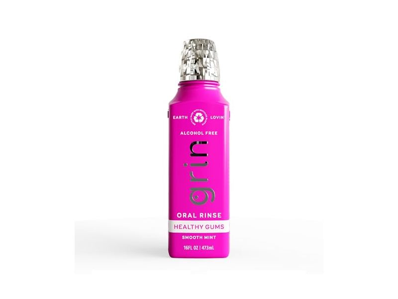 Grin Healthy Gums Oral Rinse, Smooth Mint, 16 fl oz/473 mL