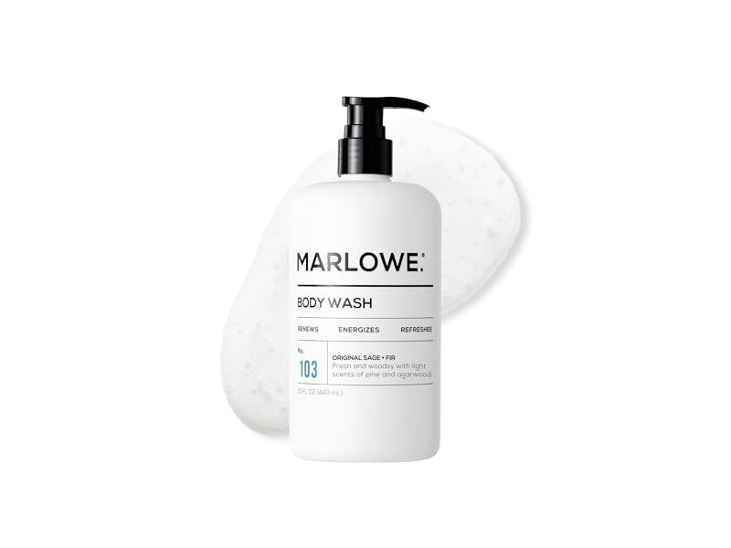 Marlowe. Men's Body Wash, Original Sage + Fir, 15 fl oz/443 mL