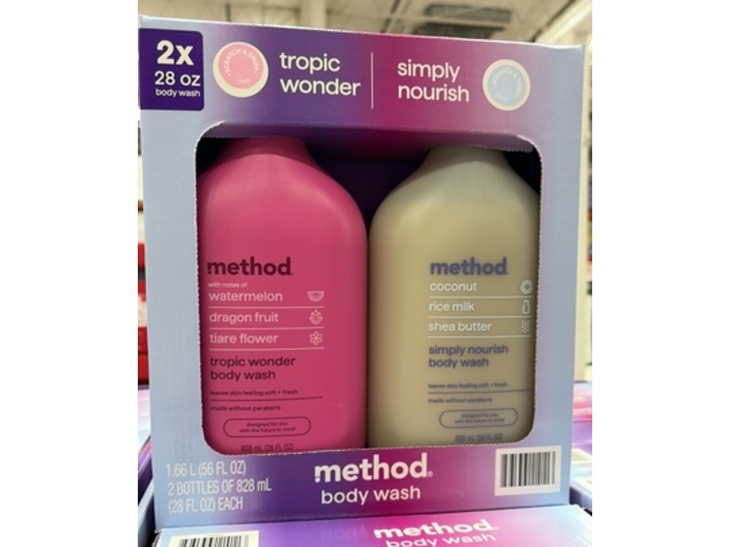 Method Body Wash Set, Tropic Wonder, Simply Nourish, 28 fl oz/828 mL