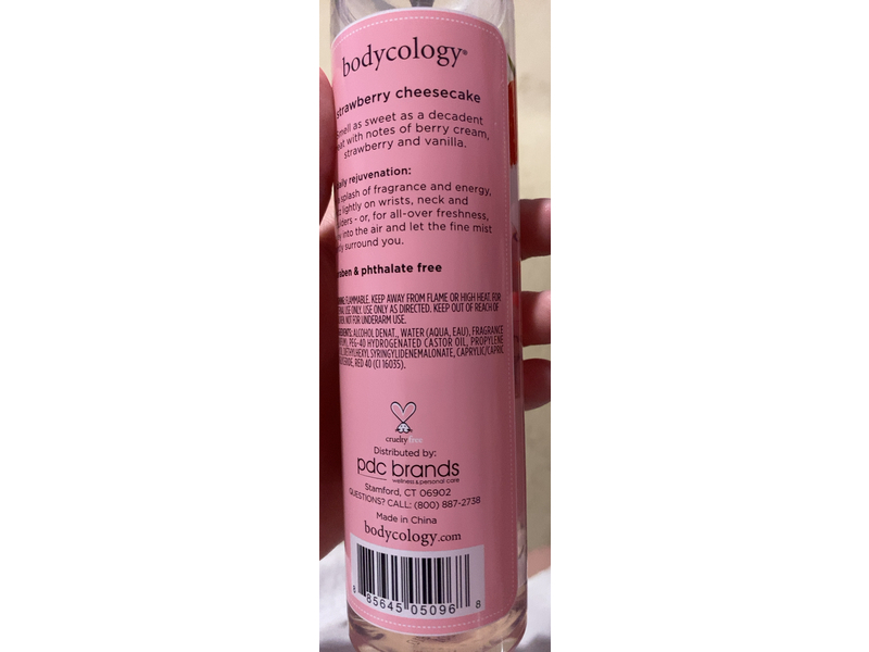 Bodycology Fragrance Mist, Strawberry Cheesecake, 8 fl oz/237mL