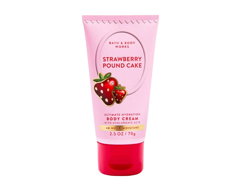 Bath & Body Works Ultimate Hydration Body Cream , Strawberry Pound Cake, 2.5 oz/70 g