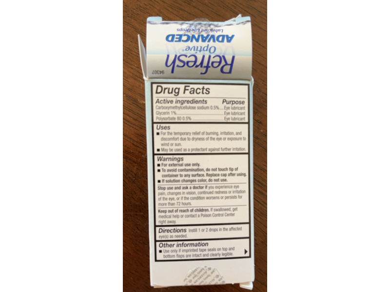 Refresh Optive Advanced Lubricant Eye Drops, 0.33 fl oz/10 mL