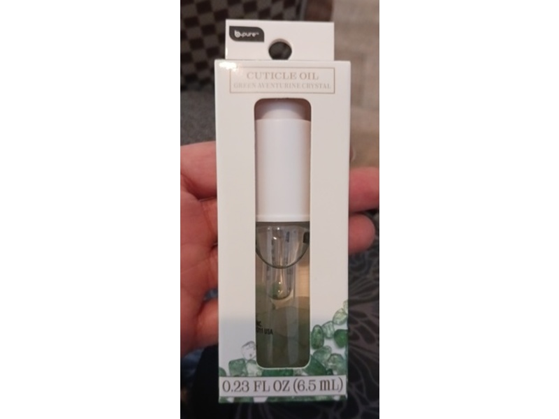 b.Pure Cuticle Oil, Green Aventurine Crystal, 0.23 fl oz/6.5 mL