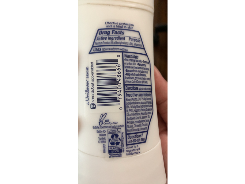 Dove Antiperspirant Deodorant, Acai Berry & Lotus Flower, 2.6 oz/74 g